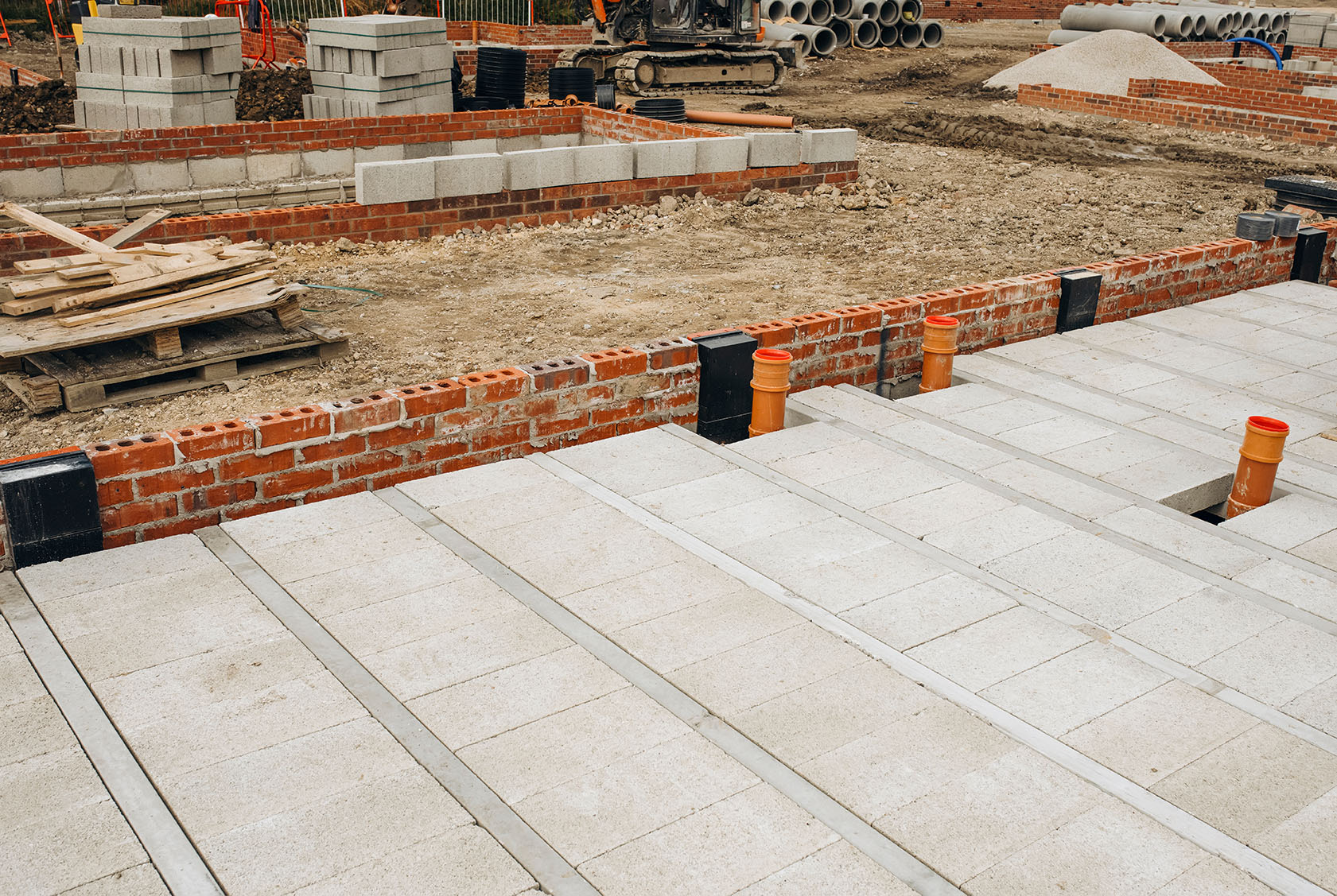 Reinforced foundations and rebar on a Howell Contractors groundworks project